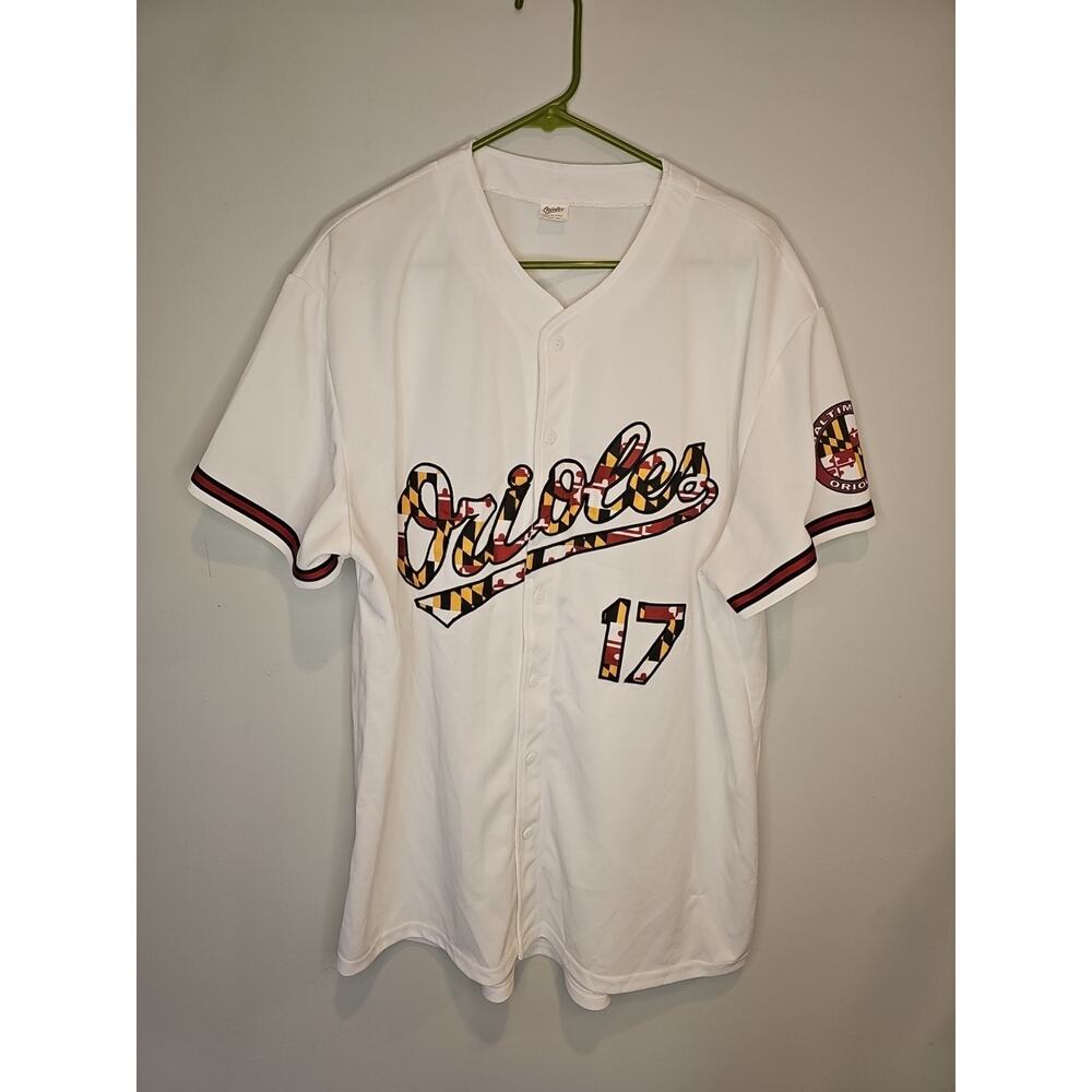 Baltimore Orioles White Baseball Jersey Maryland Flag 2017 SGA Adult Size XL